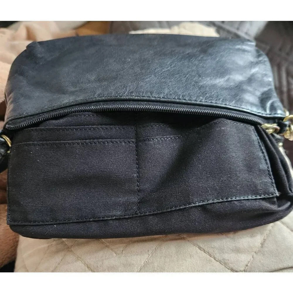 Coach Ashley large black leather wristlet. Approx 9.5 wide, 5.5 high